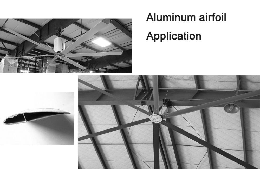 Aspa de ventilador de perfil aerodinámico de extrusión de aluminio