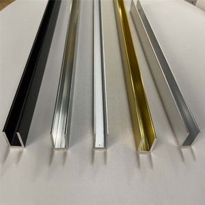 Perfiles de canales en U de aluminio y vidrio de 10 mm